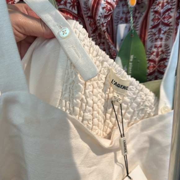 L'AGENCE White Maxi Dress L'Agence Jessamy Empire Waist MIDI Dress - Picture 7 of 8